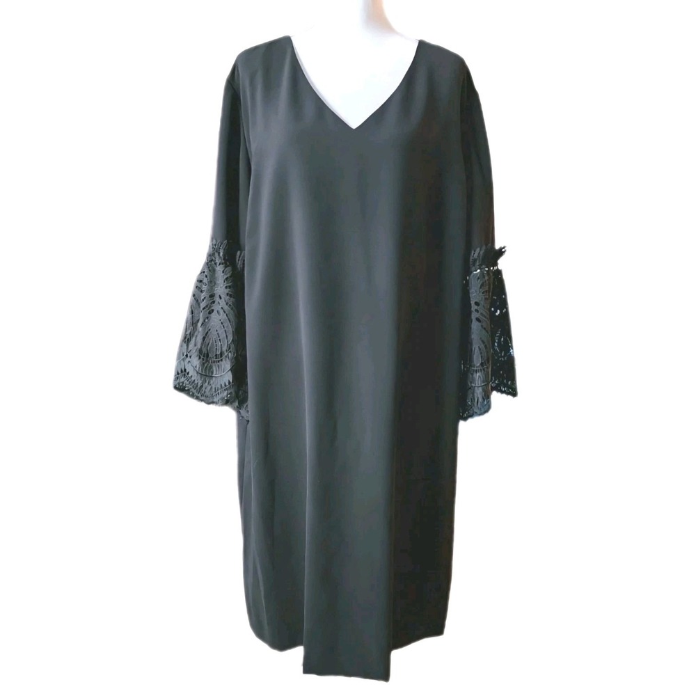 NEW Tahari‎  Dress 22W Womens Black Lace  Bell Sleeve Career Cocktail Party Fall